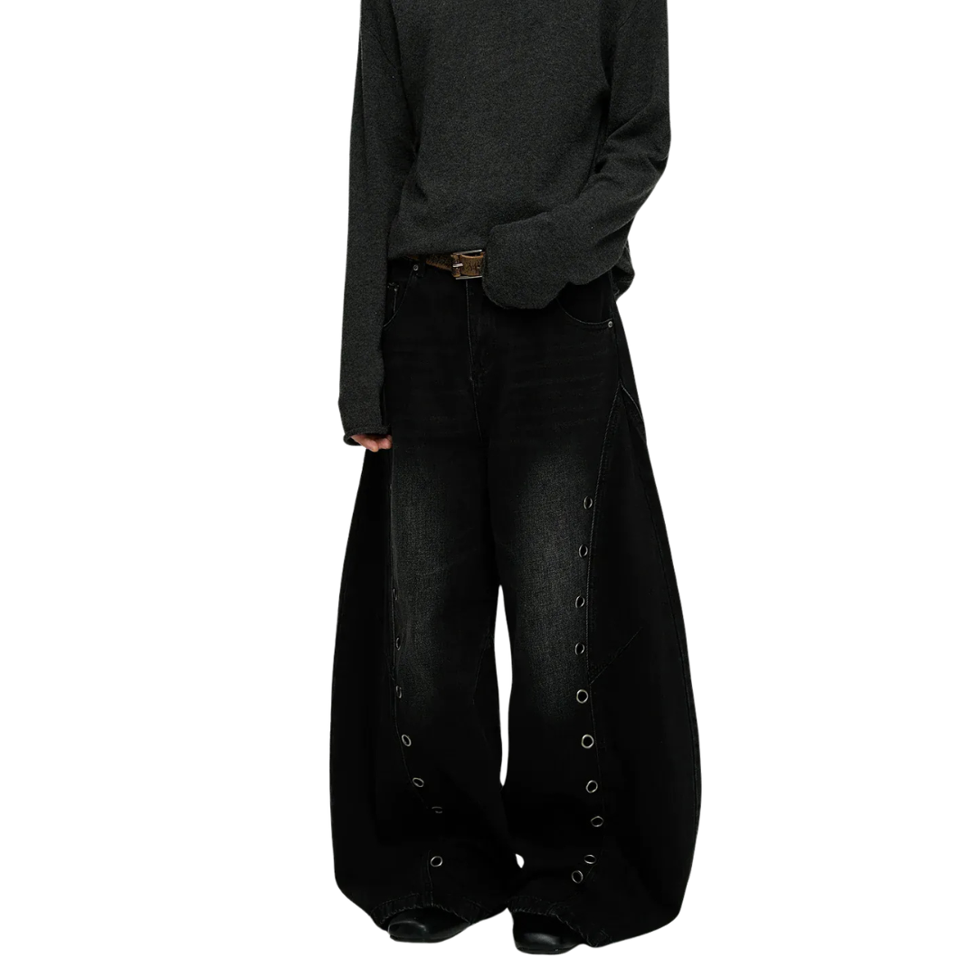 PIERCED DENIM PANTS