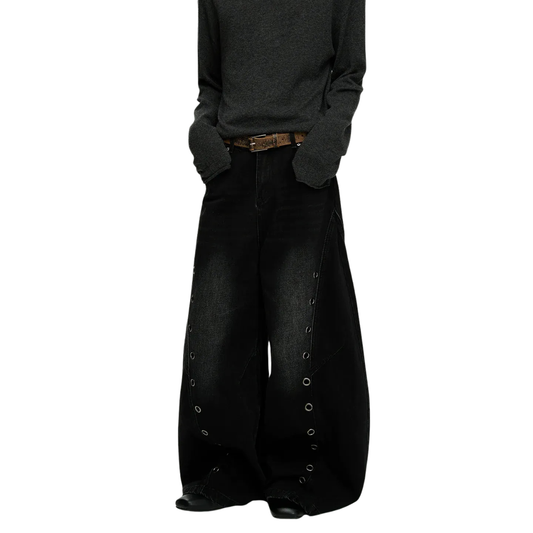 PIERCED DENIM PANTS