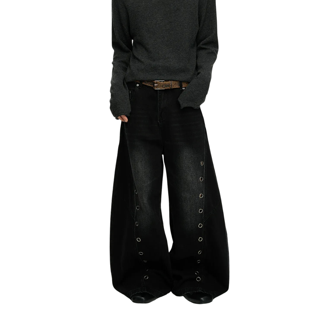PIERCED DENIM PANTS