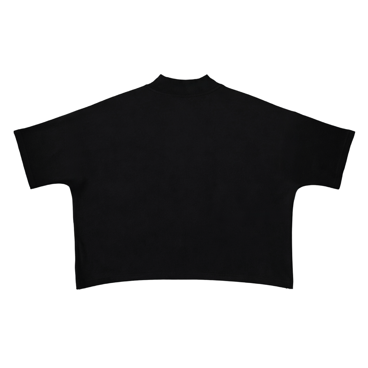 Black crop top on a white background